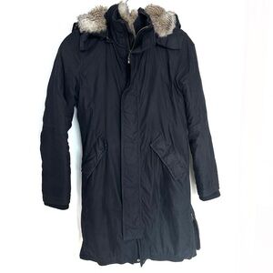 Aritzia TNA Chamonix Parka, Faux Fur-Lined Winter Coat with Hood, Black, XS